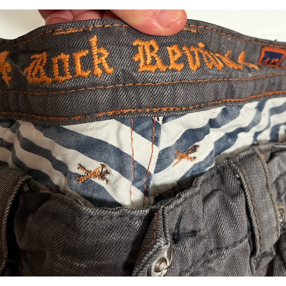 Rock Revival Gray Straight Jeans Classic Style - Picture 6 of 15